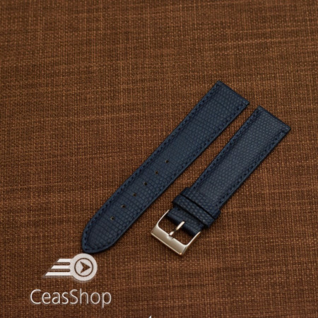 Curea piele de soparla captusita cu finisaj mat albastră navy 14mm - 47945