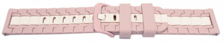 Curea silicon doua culori QR roz cu alb 22mm- 62257