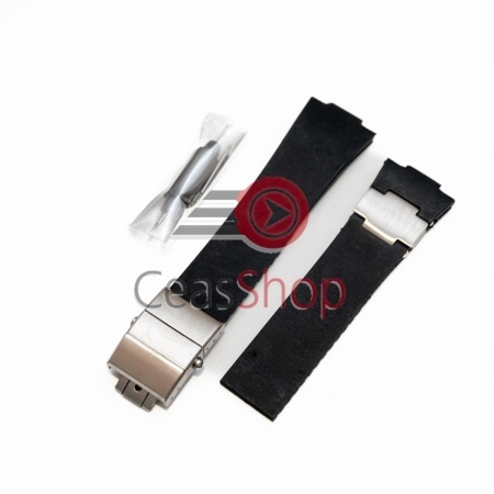 Curea silicon neagră pentru Ulysse Nardin 25x12mm - Img 2