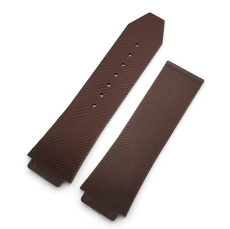 Curea tip Hublot silicon cu dungi maron