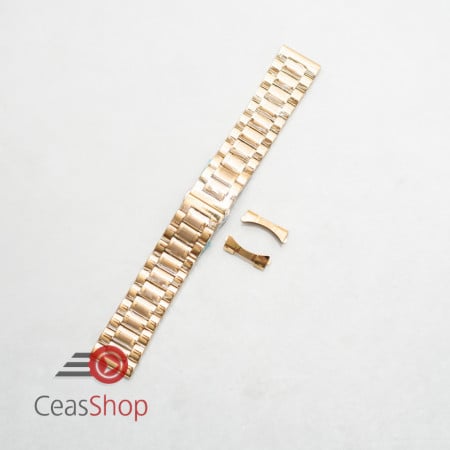 Bratara aurie deployant capat drept si curbat 18mm