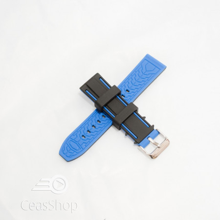 Curea silicon doua culori neagra cu albastru 22mm- 51575 - Img 2