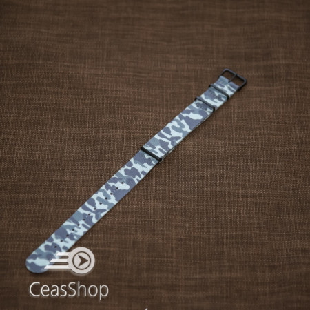Curea NATO camuflaj verde deschis catarame negre 20mm - 36817