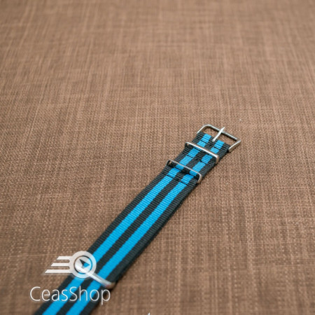 Curea NATO negru cu albastru 18mm - 36516 - Img 2