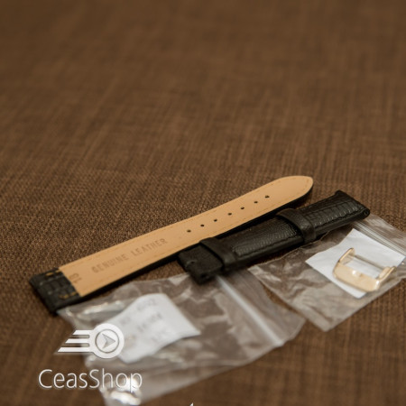 Curea neagra piele vitel model soparla captusita 12mm - 35960 - Img 2