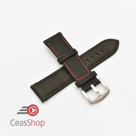 Curea panza neagra cu rosu 24mm - 51532 - Img 2