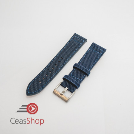 Curea piele tip Kevlar albastra 22mm - 4160522
