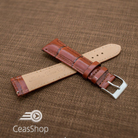 Curea piele vitel, italiană, maro captusită, lucioasă  20mm QR- 33826 - Img 3