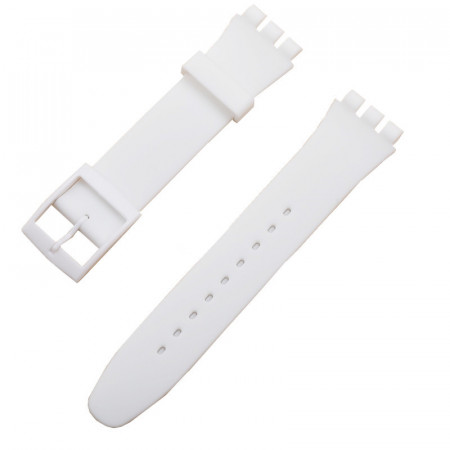 Curea silicon tip Swatch 17 mm albă-58645