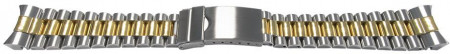 Bratara plina bicolora model Rolex President capete curbate 20mm - 51396