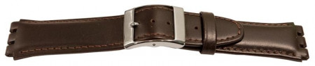 Curea piele tip Swatch 17 mm maro inchis - 62283