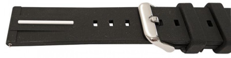 Curea silicon negru cu dunga albă, telescop QR 22mm -62010 - Img 3