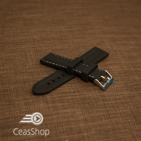 Curea silicon neagră cusături albe 20mm - 42308 - Img 2