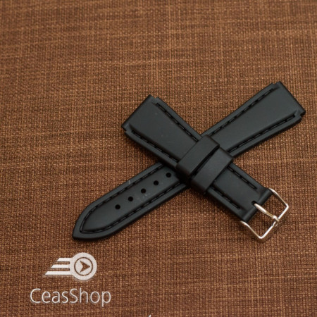 Curea silicon sport neagră 18mm(21mm) - 45563 - Img 2