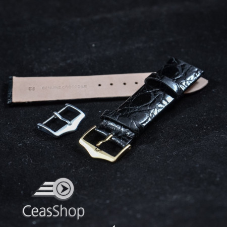 Curea crocodil neagra fara cusatura 20mm - 38372