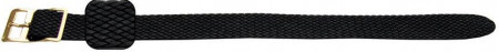 Curea din tesatura de nylon negru cu catarama dubla aurie 10mm - 34037