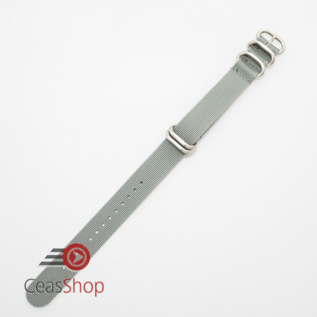 Curea NATO gri 20mm catarame zulu argintii -52987 - Img 2