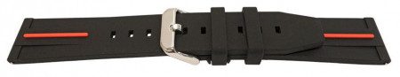 Curea silicon negru cu dunga roșie, telescop QR 22mm -62011