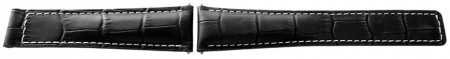 Curea tip Tag Heuer neagra cusatură albă 19mm - 52523