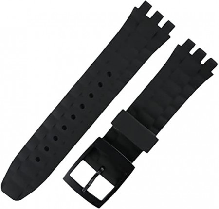 Curea din silicon tip SWATCH 21mm neagra