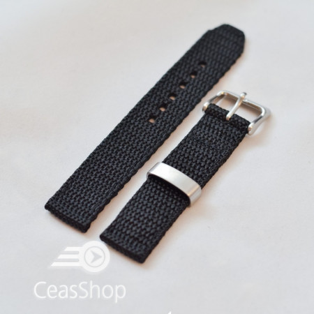 Curea din tesatura de nylon neagra 20mm - 34087