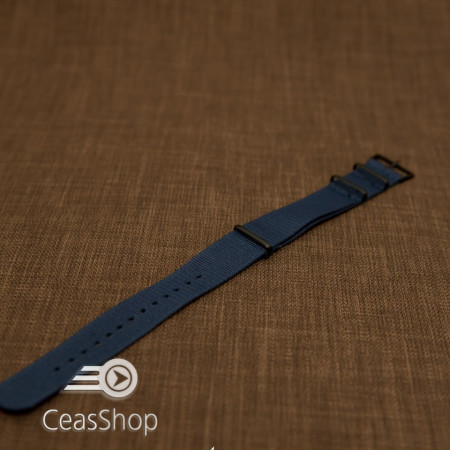 Curea NATO albastra 22mm catarame negre - 40049