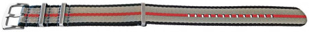 Curea NATO multicolora negru/gri/roșu 20mm -54089