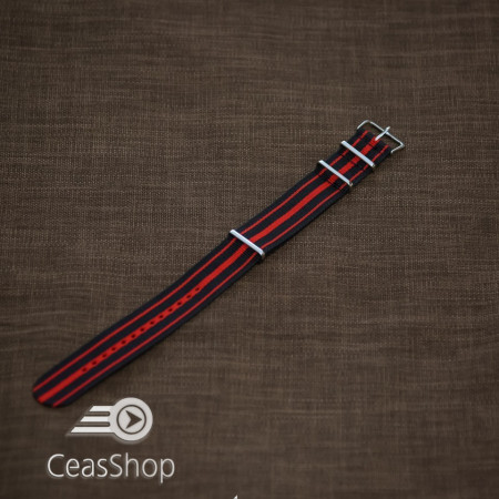 Curea NATO negru cu rosu 22mm - 37051