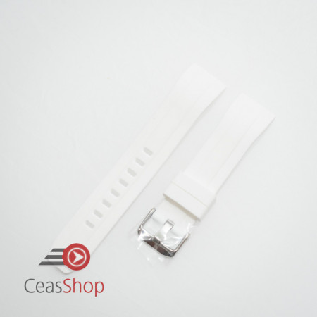 Curea silicon albă capat curbat 22mm - 57212