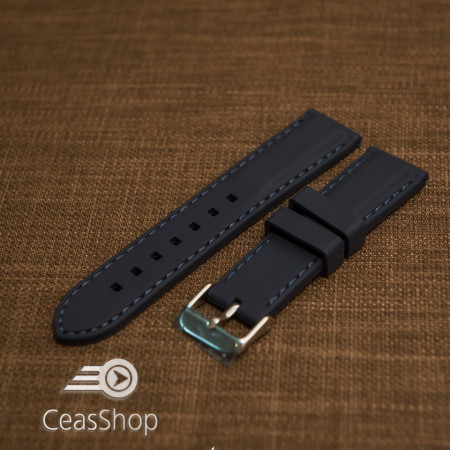 Curea silicon navy cusături albastre 24mm - 42324