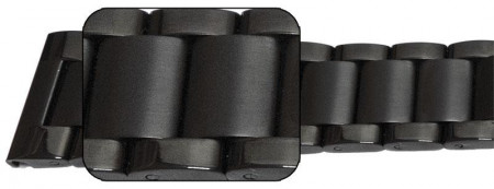 Bratara neagră deployant capat drept 18mm - 57126 - Img 2
