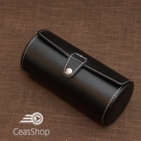 Caseta pastrare 3 ceasuri voiaj neagra