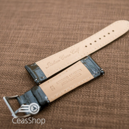 Curea piele vitel, italiană, neagra captusită, lucioasă  18mm QR- 33821 - Img 2
