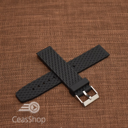 Curea silicon neagra cu model 20mm- 47912 - Img 2