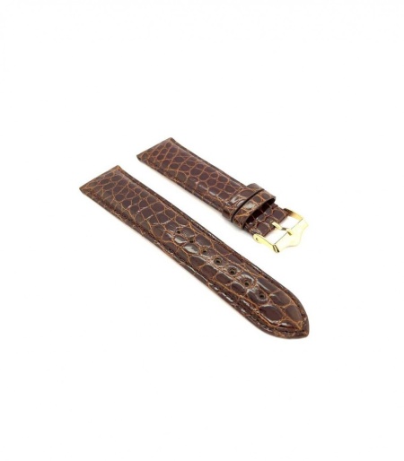 Curea crocodil veritabil maro inchis, căptușită 14mm -3320214 - Img 2