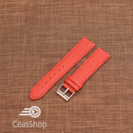 Curea piele de soparla captusita cu finisaj mat rosie 20mm - 47958