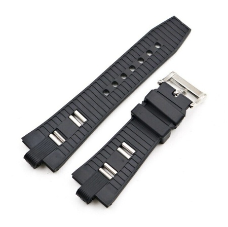 Curea silicon sport neagră pentru Bvlgari 26x9mm - Img 2
