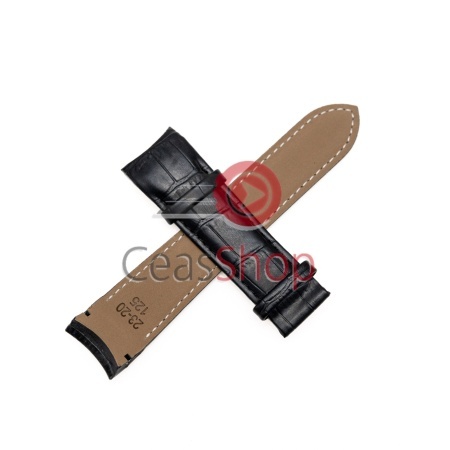 Curea piele capăt curbat neagră tip Tissot 035 pentru deployant 23mm - Img 2