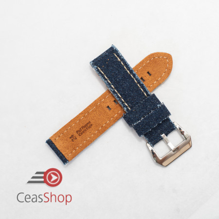 Curea piele si jeans albastră 24mm - 3900524 - Img 2
