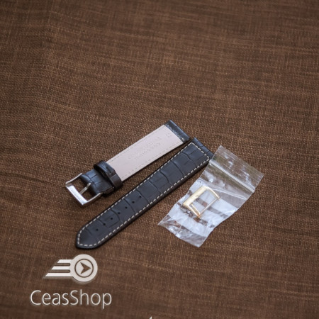 Curea piele vitel handmade neagra XL 22mm - 33619 - Img 2
