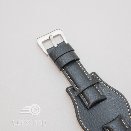 Curea piele vitel tip Pilot neagra de 24mm - 3860124 - Img 2