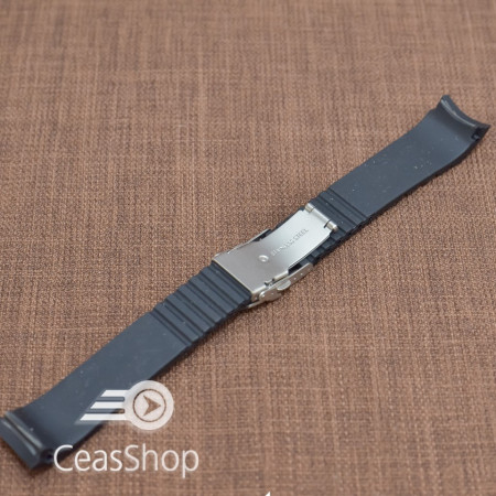Curea silicon neagra capat curbat 18mm - 47974 - Img 4