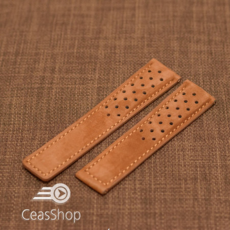 Curea tip Tag Heuer piele intoarsa maro