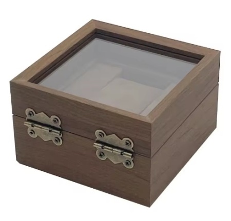 Cutie lemn retro culoare nuc închis pentru un ceas - Img 2