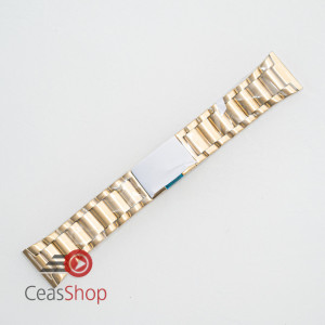 Brățara metalica aurie cu buton lateral 28mm - 58748