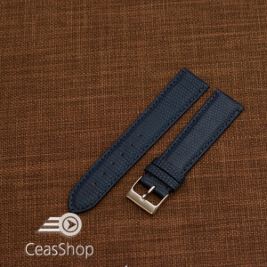 Curea piele de soparla captusita cu finisaj mat albastră navy 14mm - 47945