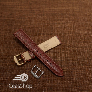 Curea piele de soparla captusita tip OMEGA maro 20mm - 31190 - Img 2