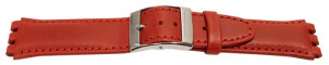 Curea piele tip Swatch 17 mm roșie - 62291