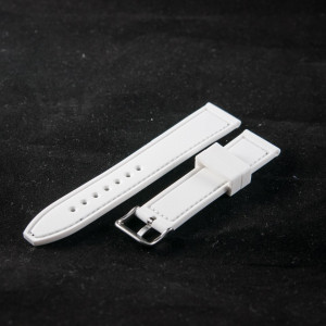 Curea silicon sport fibra carbon alba cu negru 24mm - 38173 - Img 3