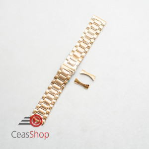 Bratara aurie deployant capat drept si curbat 18mm